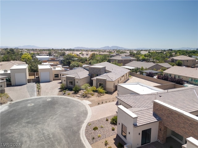 aerial view with a mountain view