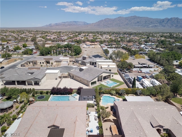 aerial view with a mountain view