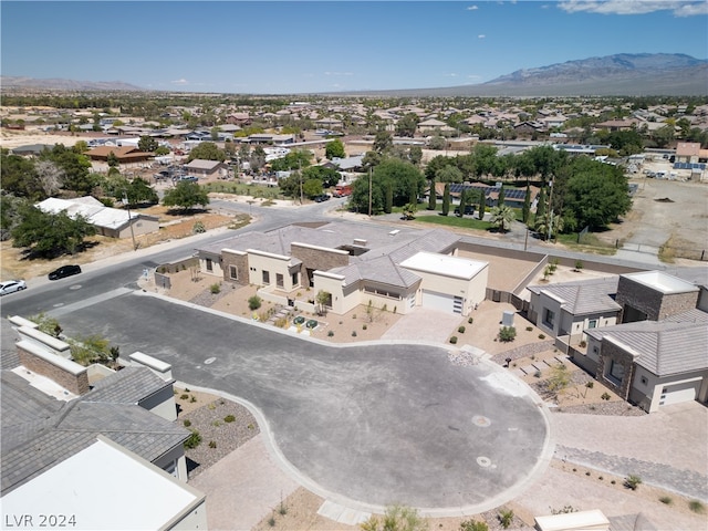 aerial view with a mountain view