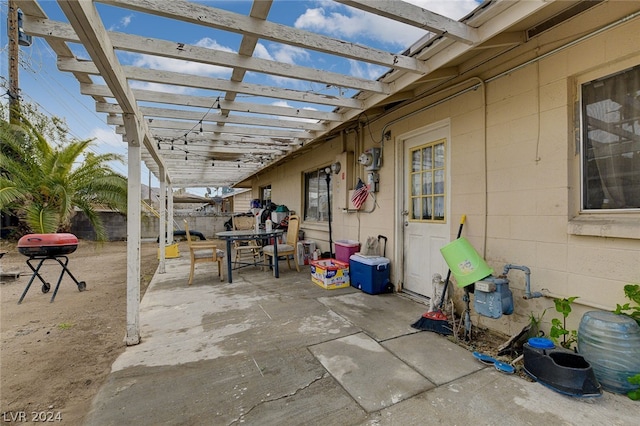 view of patio with a pergola