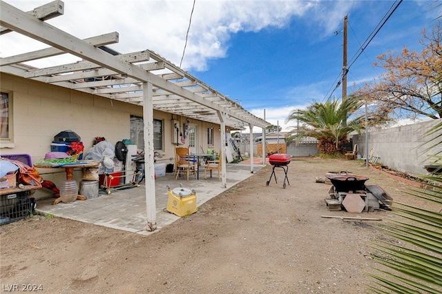 exterior space featuring a pergola