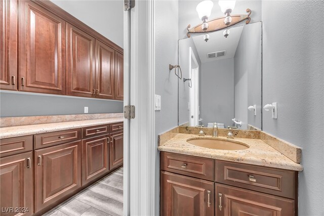 bathroom with visible vents and vanity