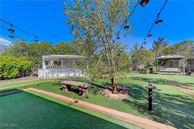 view of community with a gazebo