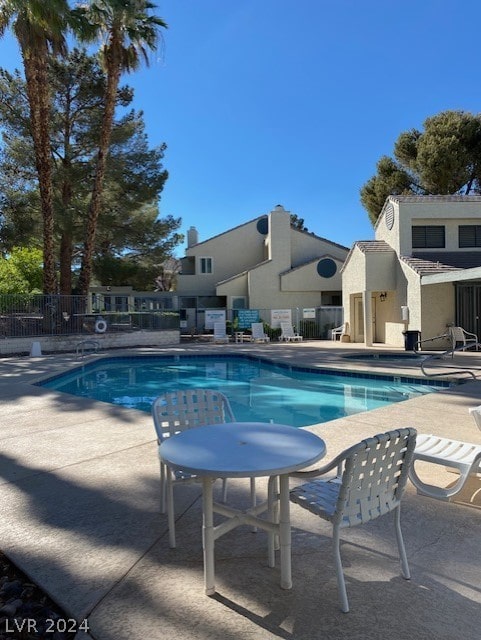 view of pool featuring a patio area