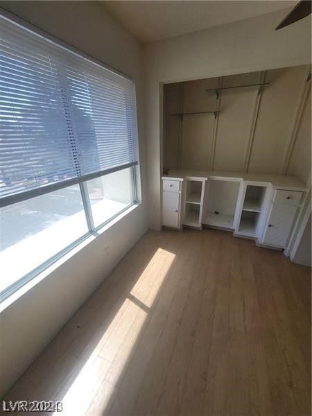 interior space with light hardwood / wood-style floors