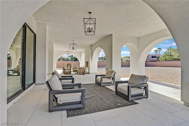 view of patio featuring an outdoor hangout area