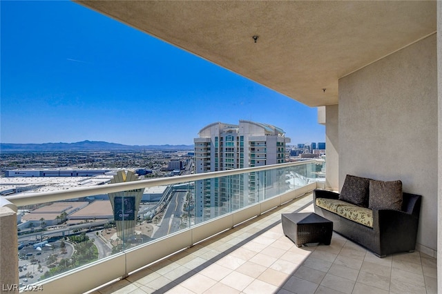 balcony with a mountain view