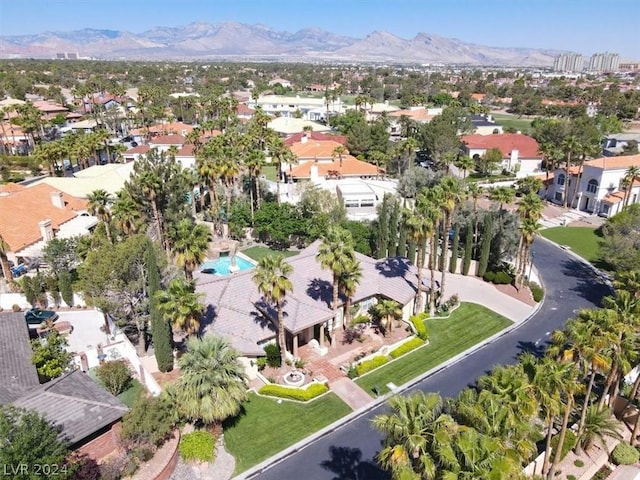 aerial view featuring a mountain view