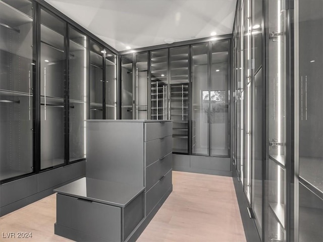 spacious closet with light wood-type flooring