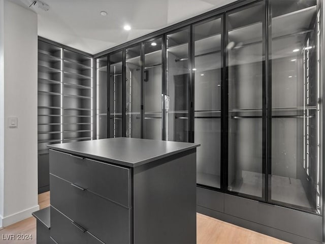 spacious closet with light wood-type flooring