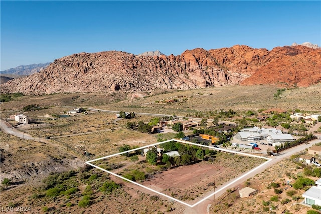 aerial view with a mountain view