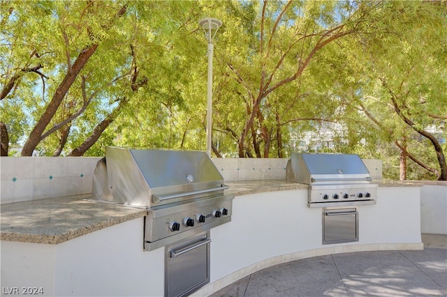 view of patio / terrace with grilling area and an outdoor kitchen