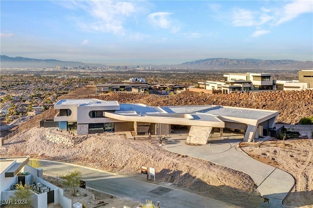 aerial view featuring a mountain view