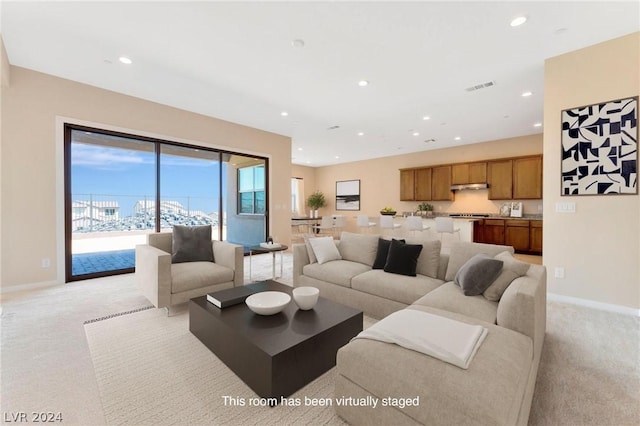 view of carpeted living room