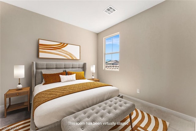 bedroom featuring carpet flooring