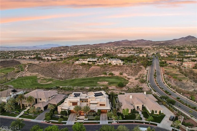 bird's eye view with a residential view and a mountain view