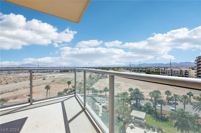 balcony with a mountain view