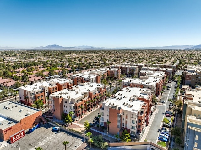 bird's eye view with a mountain view