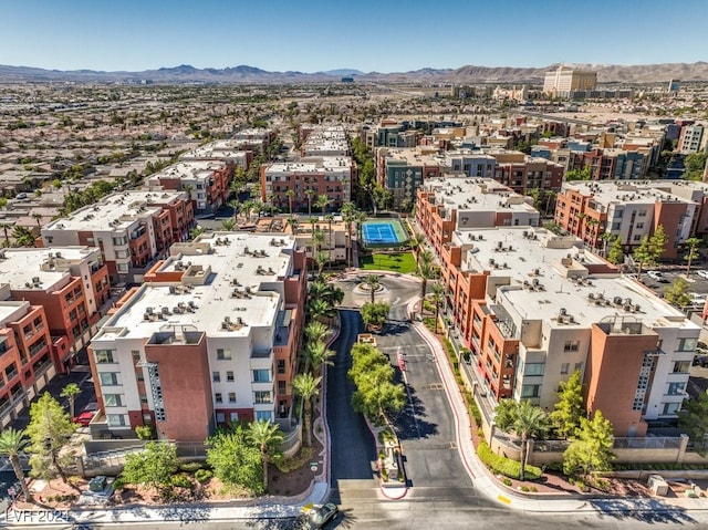 bird's eye view featuring a mountain view