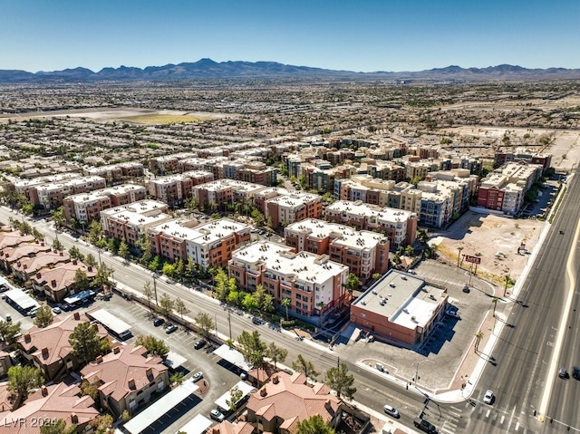 drone / aerial view with a mountain view