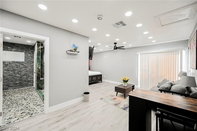 interior space with light hardwood / wood-style flooring