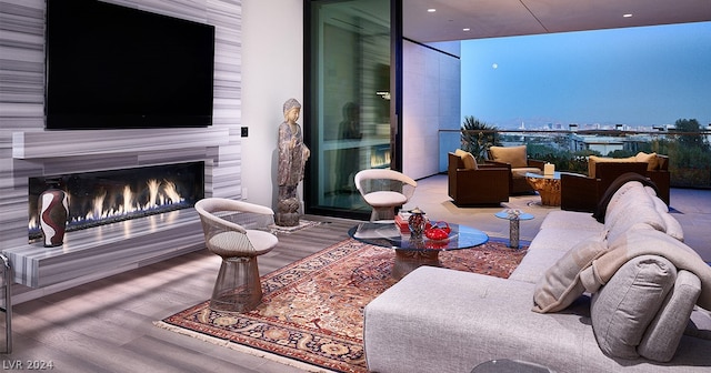 living room featuring wood-type flooring