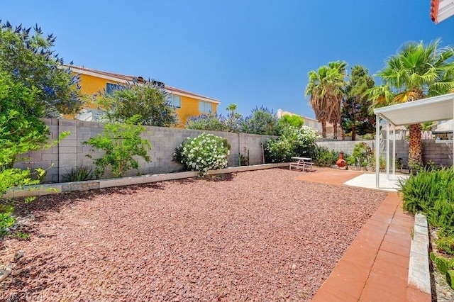 view of yard with a patio