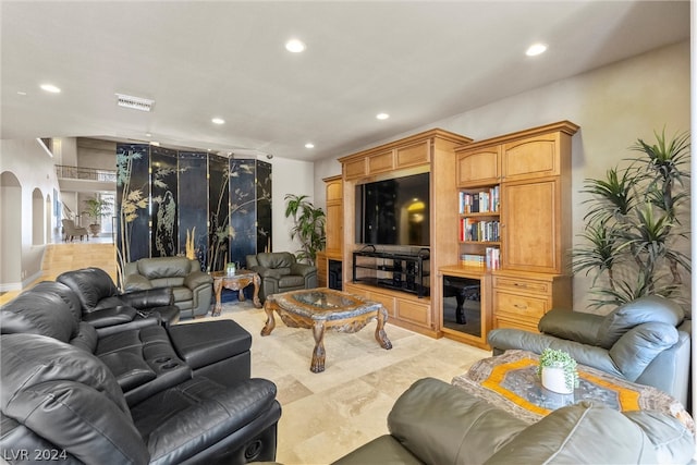 view of tiled living room