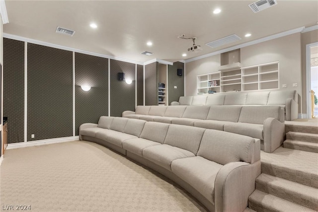 2785 S Monte Cristo Way, Las Vegas, NV 89117 - home theater with crown molding, recessed lighting, carpet floors, and baseboards