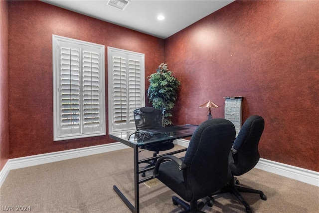 view of carpeted office