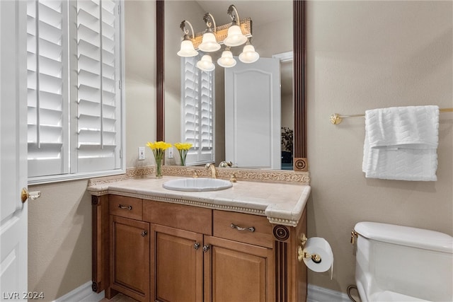 bathroom with toilet and vanity