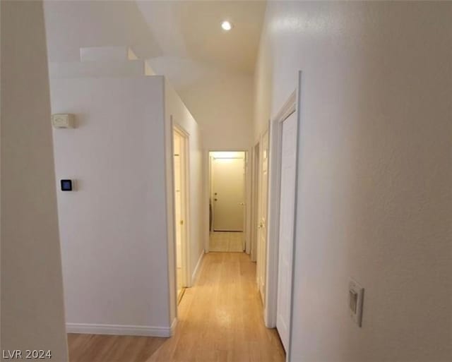 hall featuring light hardwood / wood-style floors