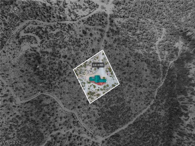 4910 Cougar Ridge Trl, Mount Charleston, NV 89124 - aerial view of property's location featuring property parcel outlined