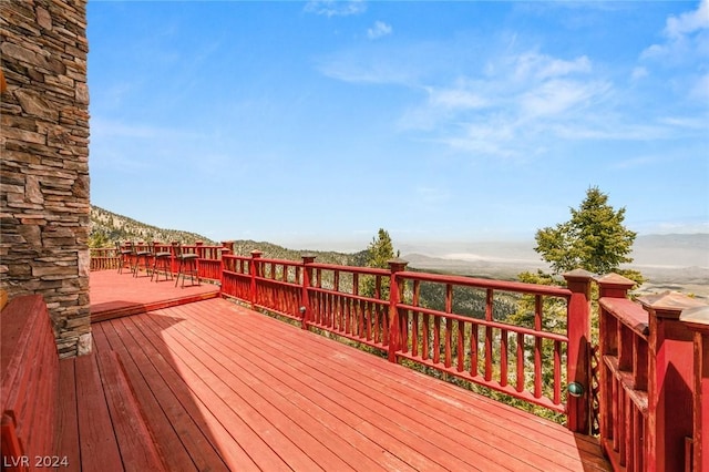 4910 Cougar Ridge Trl, Mount Charleston, NV 89124 - deck featuring a mountain view