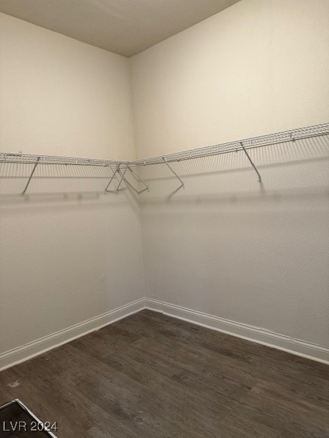 walk in closet featuring dark hardwood / wood-style flooring