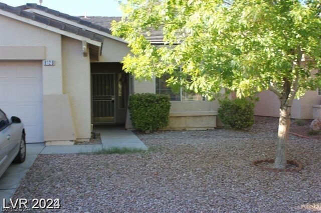 exterior space featuring a garage