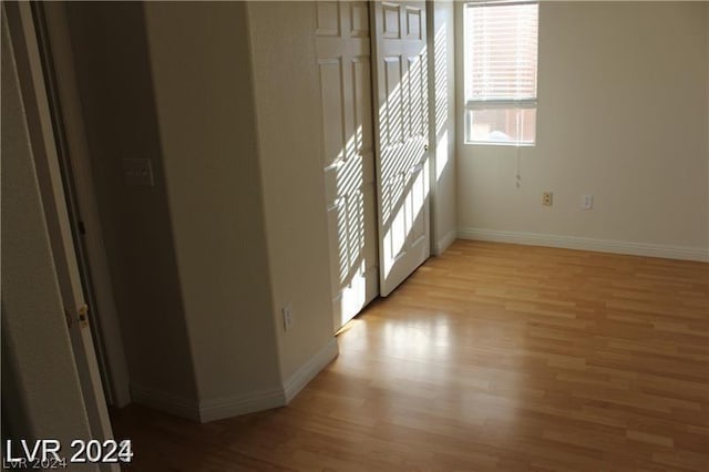 empty room featuring light wood-type flooring