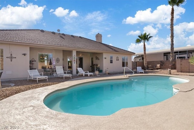 view of pool with a patio area