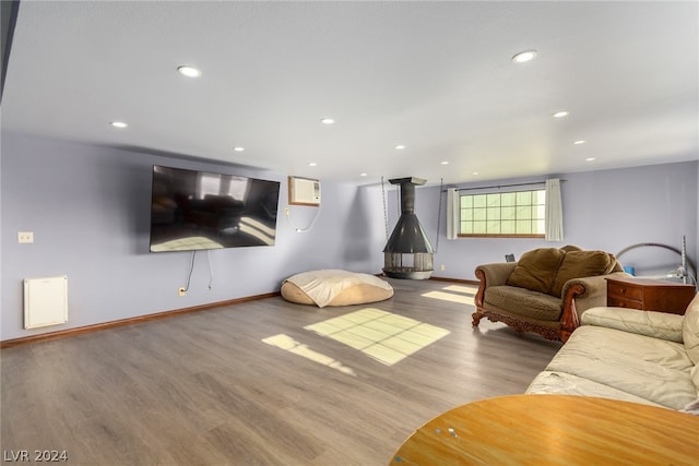 living room with hardwood / wood-style flooring