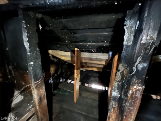 view of unfinished attic