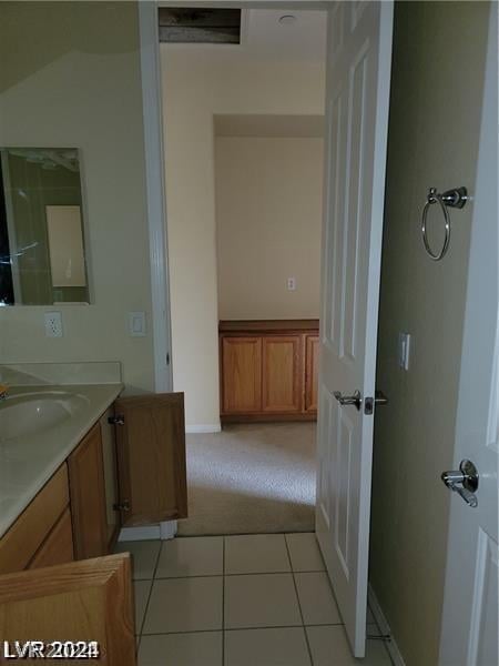 bathroom featuring vanity and tile patterned floors