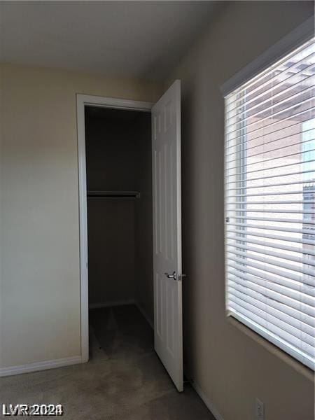 hallway featuring plenty of natural light and carpet flooring