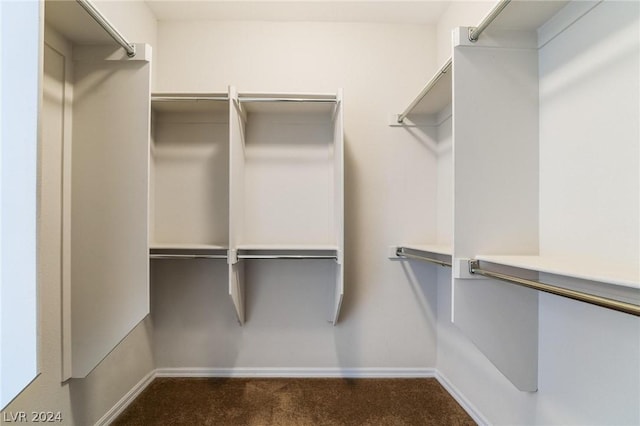 spacious closet with dark carpet