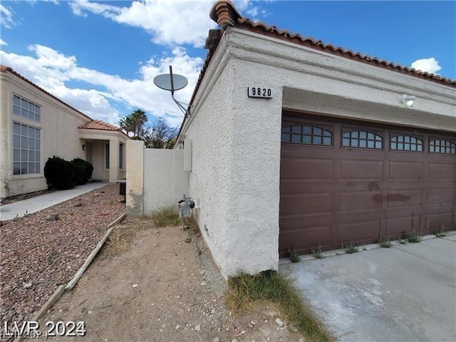 view of garage