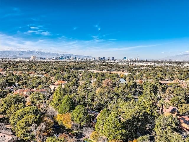 bird's eye view with a mountain view and a city view