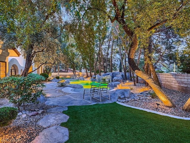 view of yard featuring a patio area