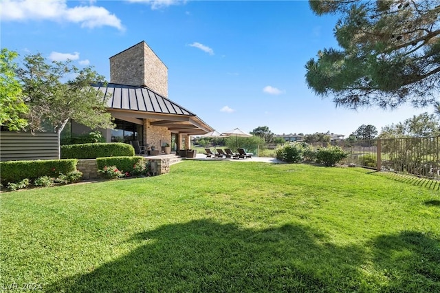 view of yard with a patio area