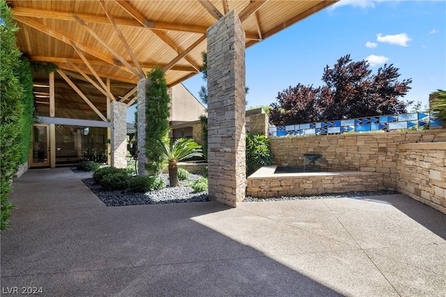 view of patio featuring a gazebo