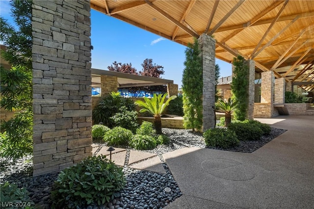 view of patio with a gazebo