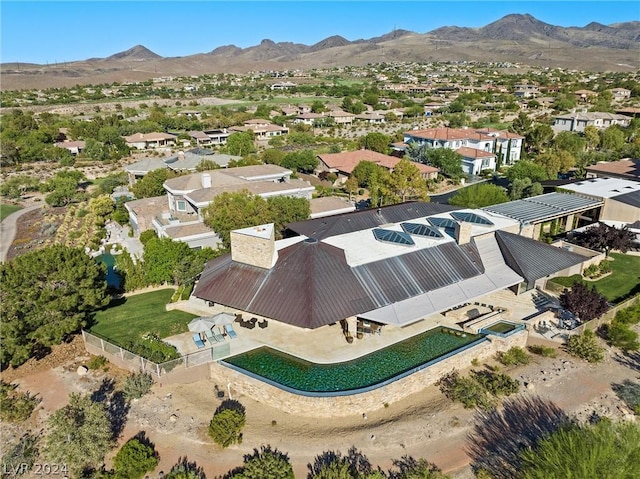 drone / aerial view with a mountain view